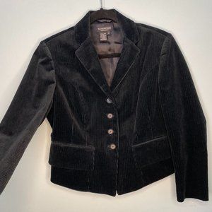 J. Peterman Corduroy Blazer Sz 10, Black - image 1